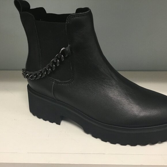 ALL BLACK BIKER CHELSEA BOOTS - Picture 1 of 1